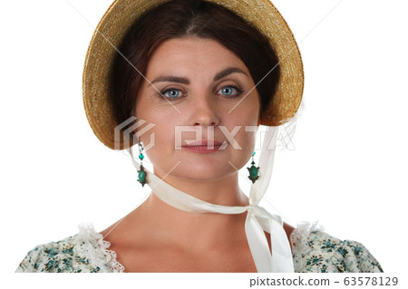 Adult woman in past centuries noble lady look 63578129