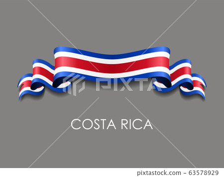 Costa Rican flag wavy ribbon background. Vector illustration. 63578929