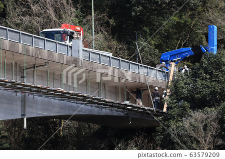 Bridge inspection (at Oshiyang Bridge in Satsuma-cho, Satsuma-gun, Kagoshima Prefecture) 63579209