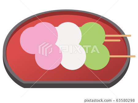 Set of three-color dumpling and red tray Set of three-color dumpling and red tray 63580298