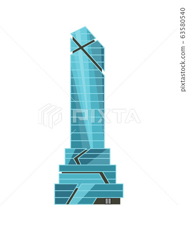 Skyscraper building. Modern building flat... - Stock Illustration  [63580540] - PIXTA