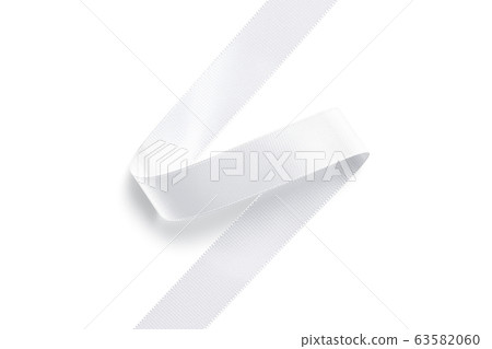 Blank white curl silk ribbon mock up, isolated Blank white curl silk ribbon mock up, isolated 63582060