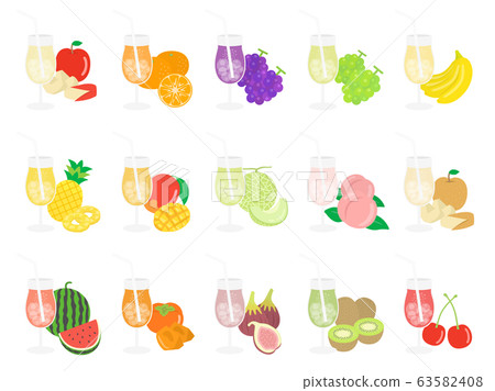 Fruit juice illustration set 63582408