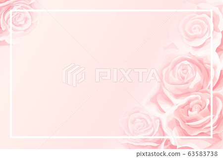 Blank frame with soft pink background of pretty cream rose flower buds Blank frame with soft pink background of pretty cream rose flower buds 63583738