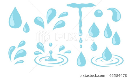 Water drops. Cartoon tears, nature splash elements. Isolated raindrop or sweat, wet droplets of dew shapes. Isolated aqua vector icons Water drops. Cartoon tears, nature splash elements. Isolated raindrop or sweat, wet droplets of dew shapes. Isolated aqua vector icons 63584478