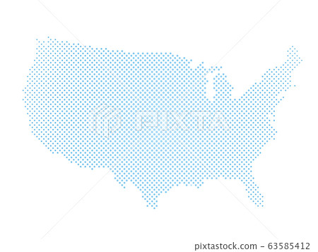 United States of America. Dotted halftone map... - Stock Illustration ...