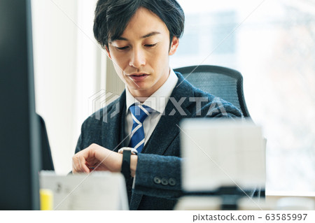 Business men office watch time Business men office watch time 63585997