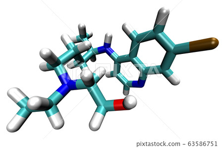 3D structure of Hydroxychloroquine, a substance active against the COVID-19 coronavirus and malaria 63586751