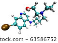 3D structure of Hydroxychloroquine, a substance active against the COVID-19 coronavirus and malaria 63586752