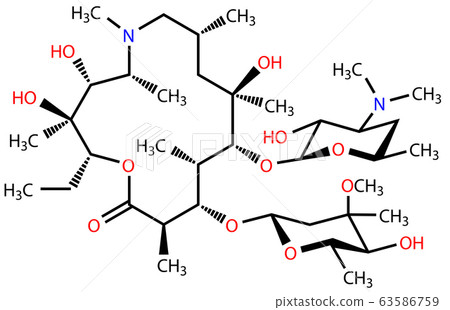Structural formula of Azithromycin, a perspective treatment of the COVID-19 coronavirus pneumonia 63586759