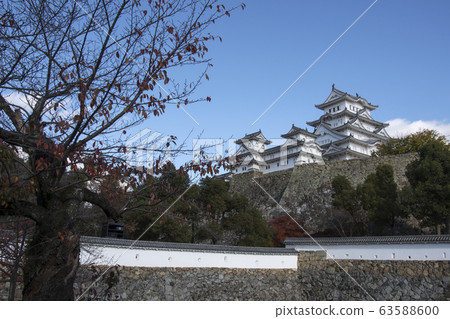 Beautiful white Himeji Castle in autumn season in 63588600