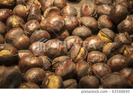 Roasted chestnuts sold on the street of Kyoto Roasted chestnuts sold on the street of Kyoto 63588695