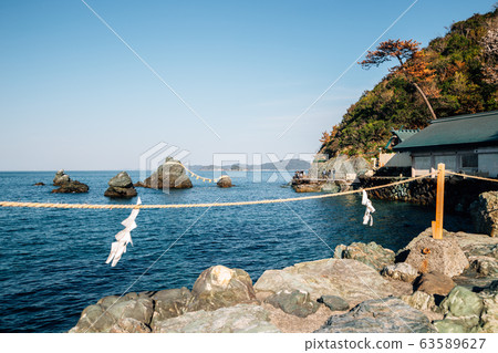 Meoto Iwa Rocks and blue sea in Ise, Mie, Japan 63589627