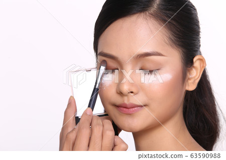Cosmetic, Applying Make up, Beauty Process, white Cosmetic, Applying Make up, Beauty Process, white 63590988