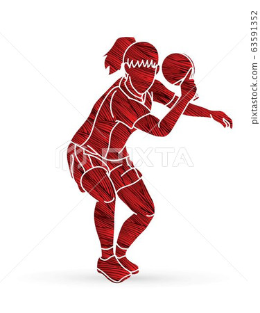Ping Pong player, Table tennis action cartoon graphic vector 63591352