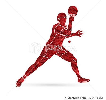 Ping Pong player, Table tennis action cartoon graphic vector Ping Pong player, Table tennis action cartoon graphic vector 63591361