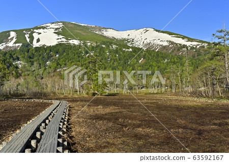 Ozegahara and Shidoyama on wooden path Ozegahara and Shidoyama on wooden path 63592167