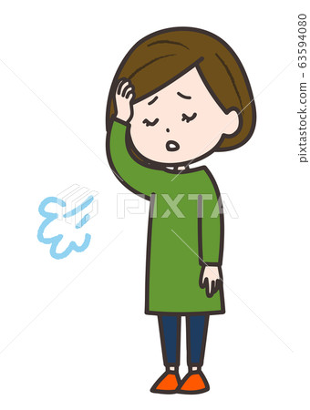 Woman sighing pose illustration Woman sighing pose illustration 63594080