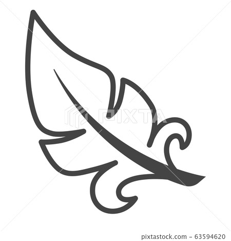 Feather isolated icon, pillow, mattress or blanket filling 63594620