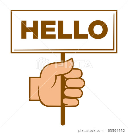 Greeting sign or emoji, social media sticker, Internet communication 63594632