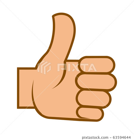 Like or thumb up symbol, human hand, isolated icon Like or thumb up symbol, human hand, isolated icon 63594644