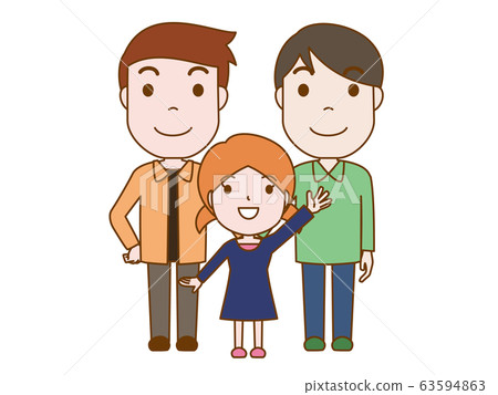 Homosexual family with a smile Homosexual family with a smile 63594863