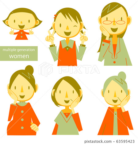 Simple woman icon set - Stock Illustration [63595423] - PIXTA