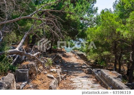 Ruins of the Ancient city Priene in Turkey 63596319
