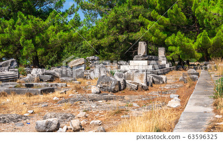 Ruins of the Ancient city Priene in Turkey 63596325