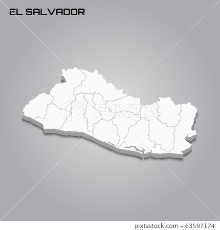 3d map with borders of regions 63597174