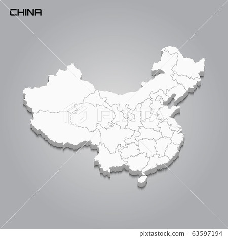 3d map with borders of regions 63597194