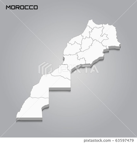 3d map with borders of regions 63597479