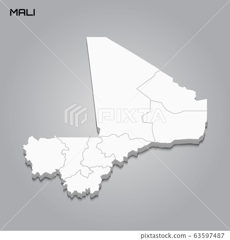 3d map with borders of regions 3d map with borders of regions 63597487