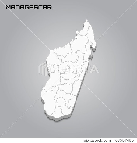 3d map with borders of regions 63597490