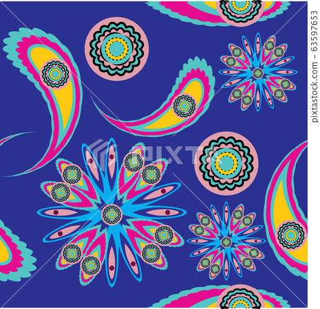Abstract seamless colourful pattern exotic shapes Abstract seamless colourful pattern exotic shapes 63597653