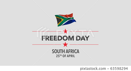 South Africa freedom day greeting card, banner, vector illustration 63598294