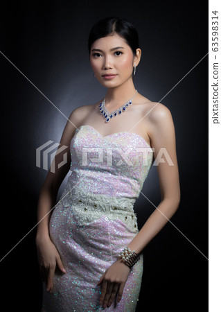Evening Gown Ball Dress in Asian beautiful woman Evening Gown Ball Dress in Asian beautiful woman 63598314