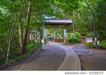 Fresh green road No. 1 in Hachioji, Tokyo and Takaoyama Yakuin Jinshinmon 63598375
