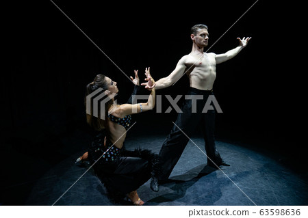 ballroom couple dancing isolated on black background 63598636