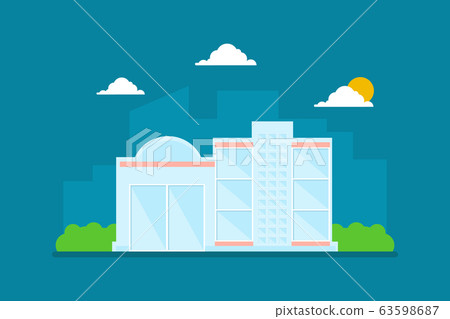 Abstract Contemporary Building Facade, Urban Landscape Design Element Vector Illustration 63598687