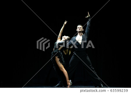 ballroom couple dancing isolated on black background 63599239