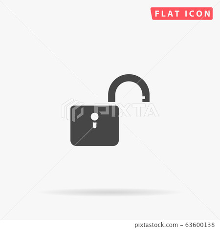 Padlock Open flat vector icon 63600138