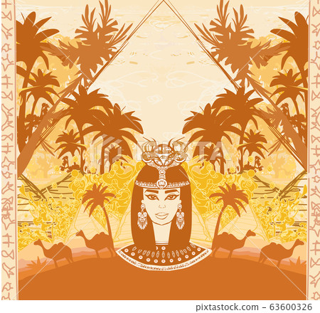 retro frame with Egyptian queen 63600326
