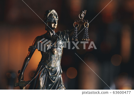 The Statue of Justice symbol, legal law concept 63600477