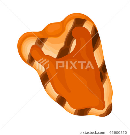 Grilled Bell Pepper with Strips Isolated on White Background Vector Illustration 63600850
