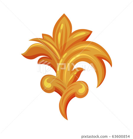 Golden Decorative Monogram or Scroll Isolated on White Background Vector Illustration Golden Decorative Monogram or Scroll Isolated on White Background Vector Illustration 63600854