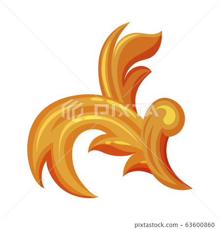 Golden Decorative Monogram or Scroll Isolated on White Background Vector Illustration Golden Decorative Monogram or Scroll Isolated on White Background Vector Illustration 63600860