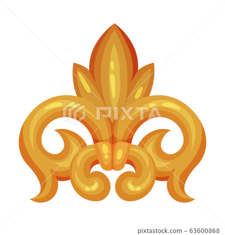 Golden Decorative Monogram or Scroll Isolated on White Background Vector Illustration Golden Decorative Monogram or Scroll Isolated on White Background Vector Illustration 63600868