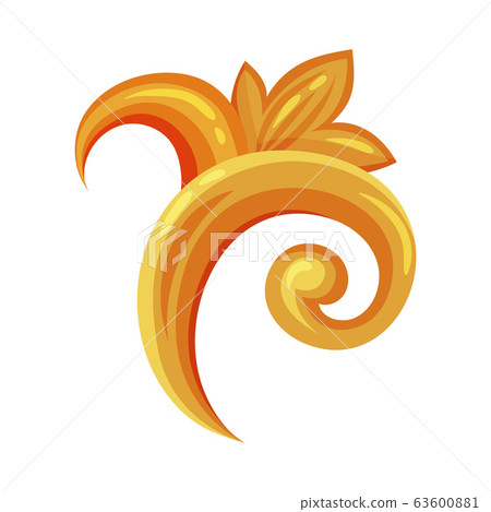 Golden Vintage Monogram with Fancy Scrolls Vector Illustration 63600881