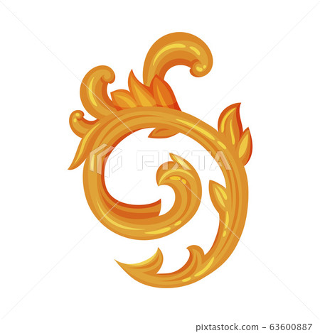 Golden Vintage Monogram with Fancy Scrolls Vector Illustration Golden Vintage Monogram with Fancy Scrolls Vector Illustration 63600887